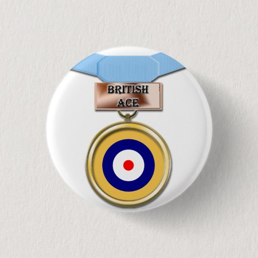British Ace-medaille-knop Ronde Button 3,2 Cm (Voorkant)