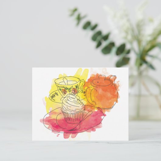 British Aftermiddag Tea Briefkaart (Staand voorkant)