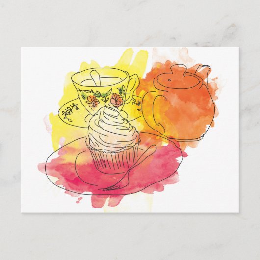 British Aftermiddag Tea Briefkaart (Voorkant)