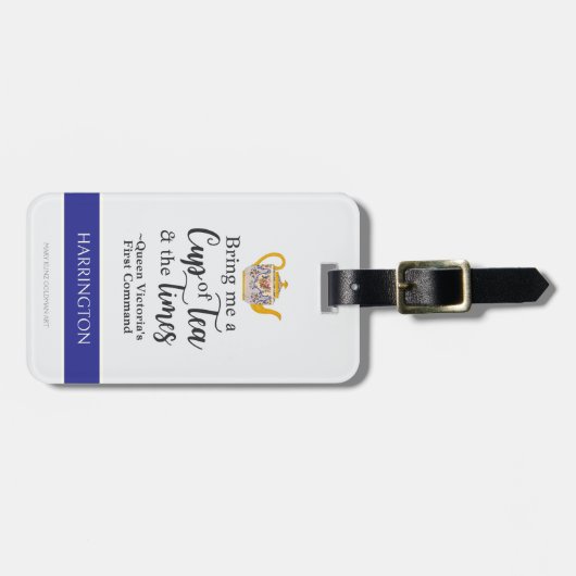 British Afternoon Tea Schattige Koningin Victoria Bagagelabel (Voorkant horizontaal)