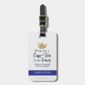 British Afternoon Tea Schattige Koningin Victoria Bagagelabel (Voorkant verticaal)