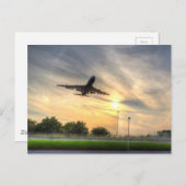 British Airways 747 Sunset Landing Briefkaart (Voorkant / Achterkant)