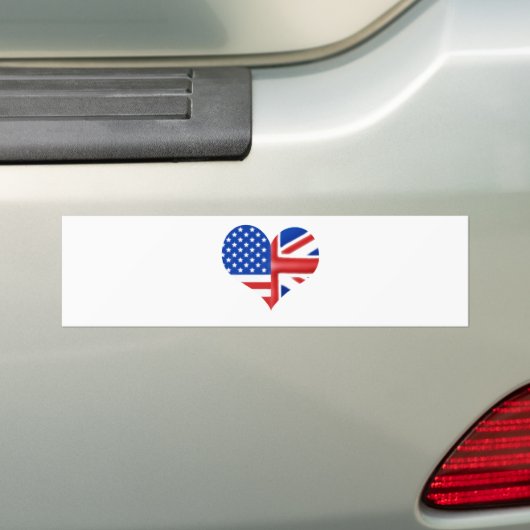British American Heart Bumpersticker (Op auto)