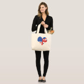 British American Heart Grote Tote Bag (Voorkant (model))