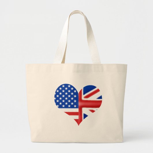 British American Heart Grote Tote Bag (Voorkant)
