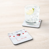 British American Love Hearts royal bruiloft Drankjes Onderzetter (Rechterzijde)