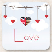 British American Love Hearts royal bruiloft Drankjes Onderzetter (Voorkant)