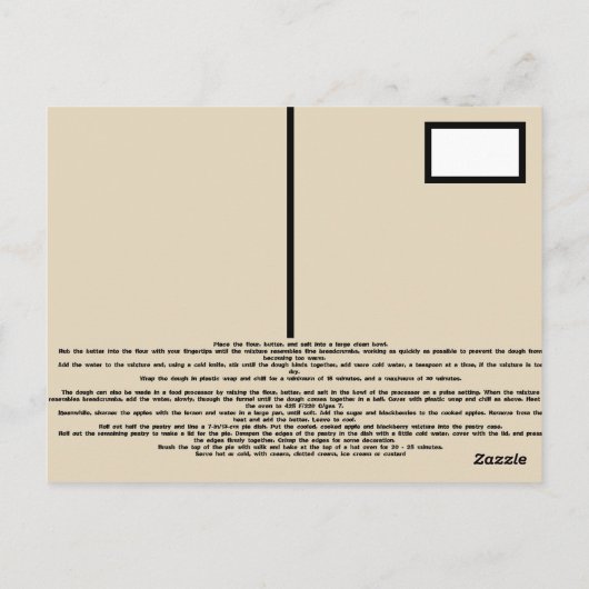 British Apple en Blackberry Pie Recipe Briefkaart (Achterkant)