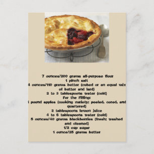 British Apple en Blackberry Pie Recipe Briefkaart