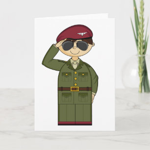 British Army Officer Saluting Card Kaart