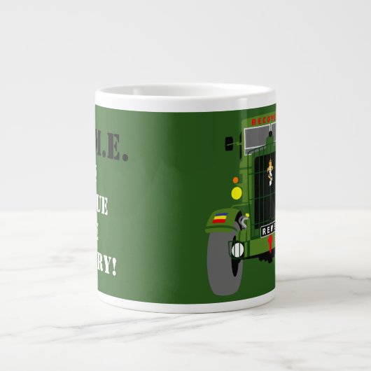 British Army R.E.M.E. veteraan groot Grote Koffiekop (Voorkant)