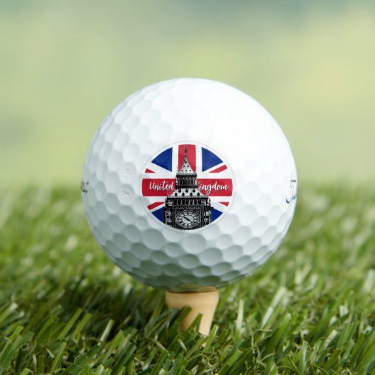 British Balls, Union Jack Flag, Big Ben, Verenigd  Golfballen (Insitu Shirt)
