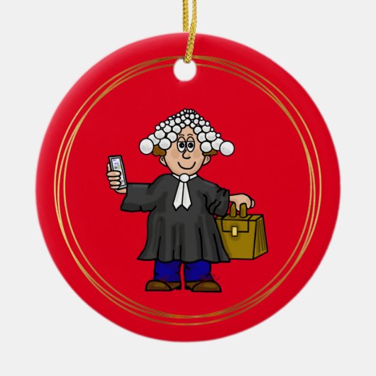 British Barrister-kerstversier Keramisch Ornament (Voorkant)