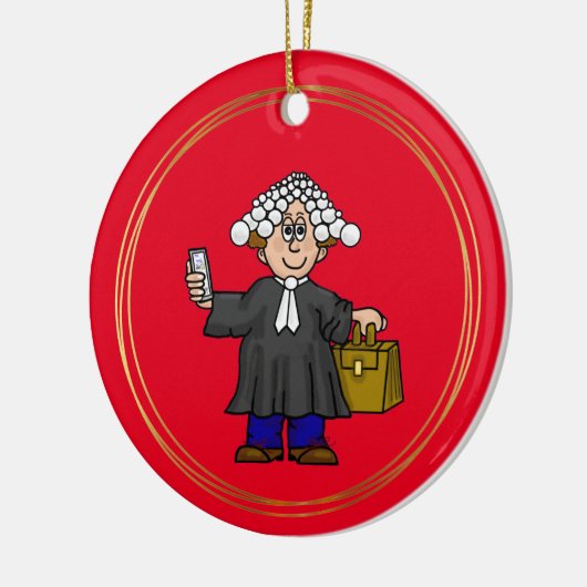 British Barrister-kerstversier Keramisch Ornament (Links)