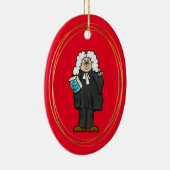 British Barrister met Wig-kerstversiering Keramisch Ornament (Rechts)