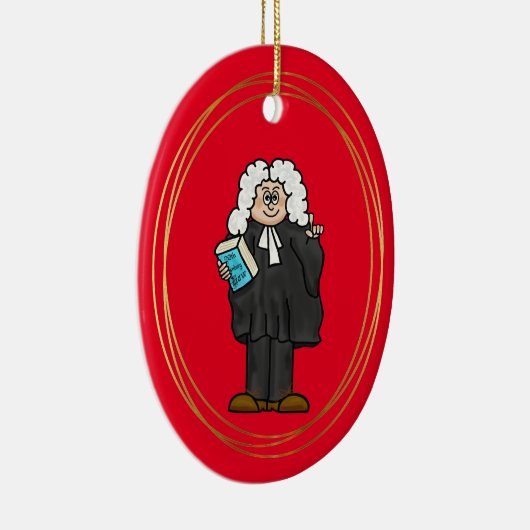 British Barrister met Wig-kerstversiering Keramisch Ornament (Rechts)