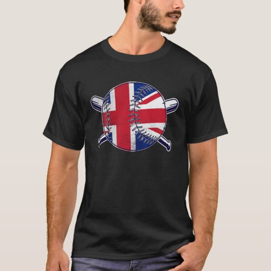 British Baseball Sport United Kingdom Baseball Tea T-shirt (Voorkant)