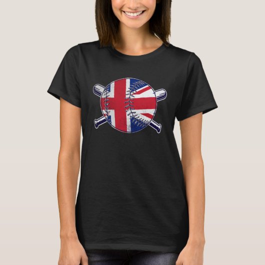 British Baseball Sport United Kingdom Baseball Tea T-shirt (Voorkant)