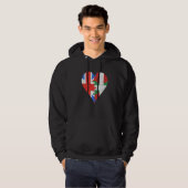 British Basque Flag Heart Hoodie (Voorkant volledig)
