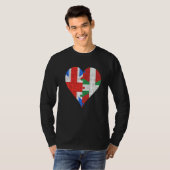 British Basque Flag Heart T-shirt (Voorkant volledig)