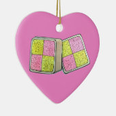 British Battenberg Marzipan Sponge Cake Bakery Keramisch Ornament (Rechts)