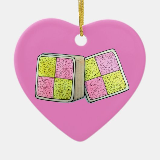 British Battenberg Marzipan Sponge Cake Bakery Keramisch Ornament (Voorkant)