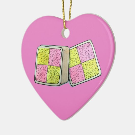 British Battenberg Marzipan Sponge Cake Bakery Keramisch Ornament (Links)