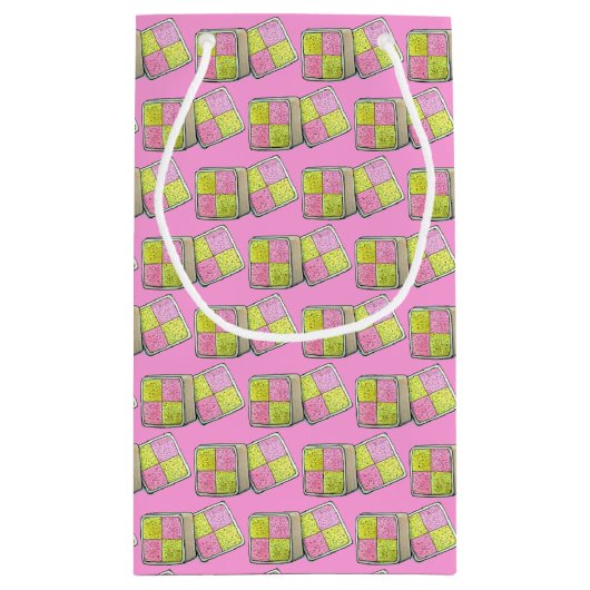 British Battenberg Marzipan Sponge Cake Bakery Klein Cadeauzakje (Achterkant)