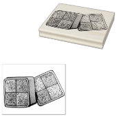 British Battenberg Marzipan Sponge Cake Bakery Rubberstempel (Gestempeld)