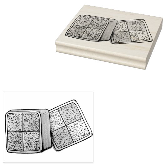 British Battenberg Marzipan Sponge Cake Bakery Rubberstempel (Gestempeld)