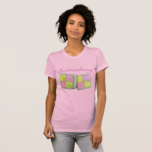 British Battenberg Marzipan Sponge Cake Bakery T-shirt (Voorkant volledig)