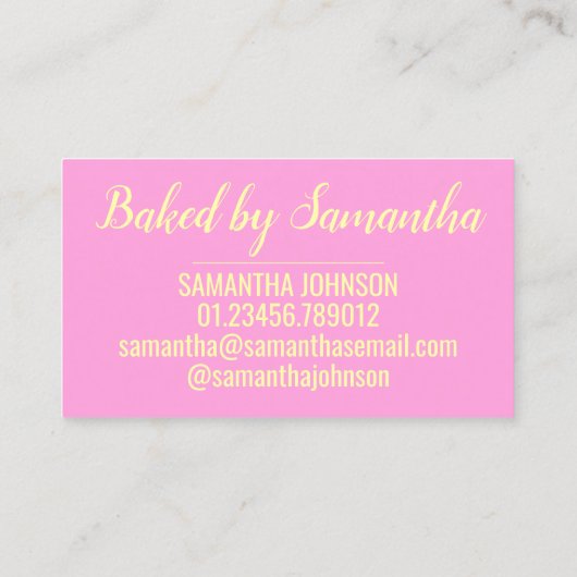 British Battenberg Marzipan Sponge Cake Bakery Visitekaartje (Achterkant)