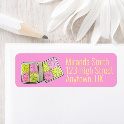 British Battenberg Marzipan Sponge Cake UK Food Etiket (Insitu)