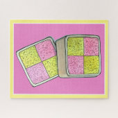 British Battenberg Marzipan Sponge Cake UK Food Legpuzzel (Horizontaal)
