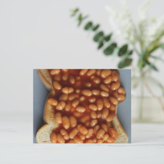 British Beans on Toast Food Joke Gift for Expat UK Briefkaart (Staand voorkant)