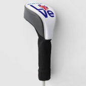 British Blue LIEFDE Gepersonaliseerde naam Golfheadcover (Schuin)