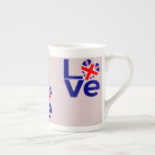 British Blue LOVE Verenigd Koninkrijk Flag Heart Porselein Kop (Rechts)