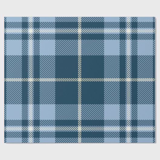 British Blue Tartan Christmas Cadeaupapier (Vlak)