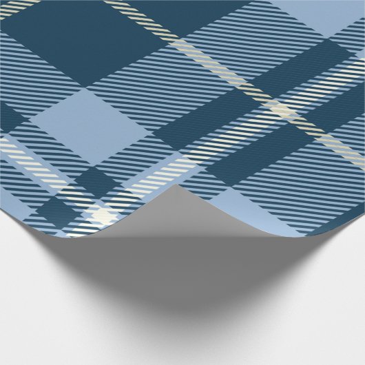 British Blue Tartan Christmas Cadeaupapier (Hoek)