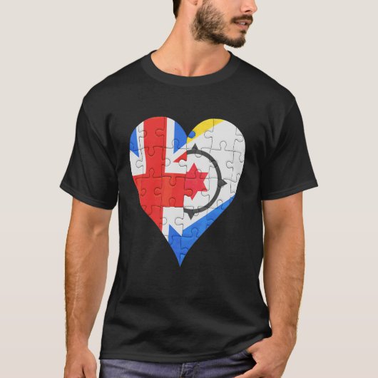 British Bonaire Dutch Flag Heart T-shirt (Voorkant)