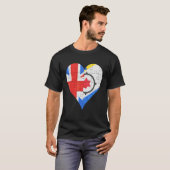British Bonaire Dutch Flag Heart T-shirt (Voorkant volledig)