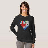 British Bonaire Dutch Flag Heart T-shirt (Voorkant volledig)