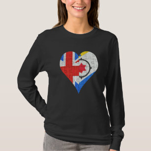 British Bonaire Dutch Flag Heart T-shirt
