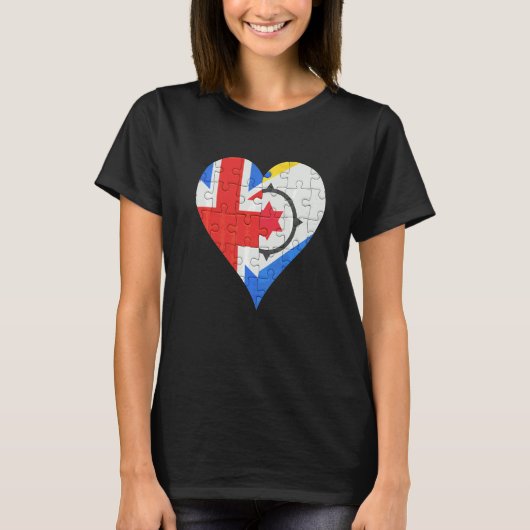British Bonaire Dutch Flag Heart T-shirt (Voorkant)