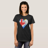 British Bonaire Dutch Flag Heart T-shirt (Voorkant volledig)