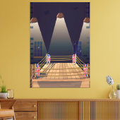 British Boxing ring Gym. Canvas Afdruk (Insitu (Woonkamer))