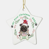 British Bull Dog gepersonaliseerd kerstcadeau Keramisch Ornament (Links)