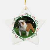 British Bull Dog gepersonaliseerd kerstcadeau Keramisch Ornament (Achterkant)