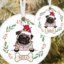 British Bull Dog gepersonaliseerd kerstcadeau Keramisch Ornament