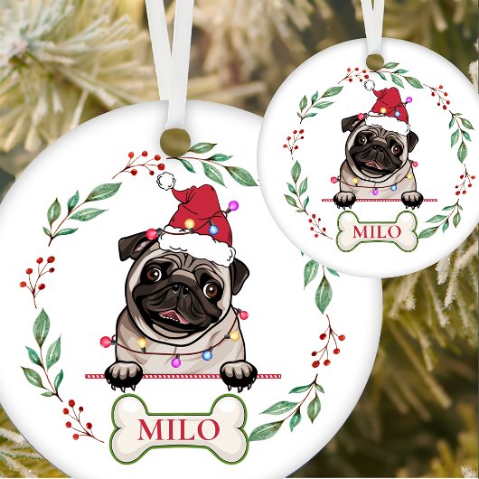 British Bull Dog gepersonaliseerd kerstcadeau Keramisch Ornament